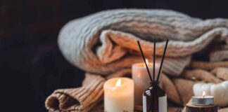 candle, light, sweater