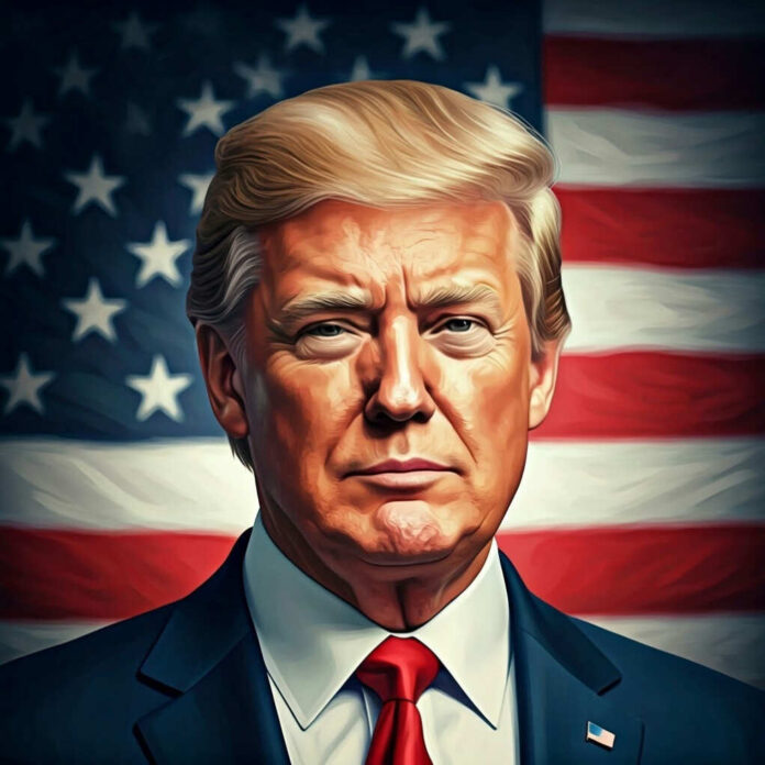 2533907777 Man in suit with American flag background