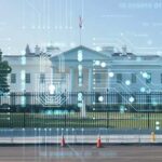 Secret Service Scrambles — White House Breach The White House with a digital circuit overlay