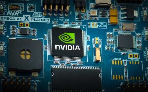 shutterstock_2567997995.jpg Close-up of a circuit board featuring an NVIDIA chip