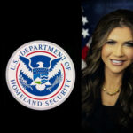 US Department of Homeland Security logo beside smiling woman