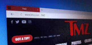 Screenshot of the TMZ website displayed in a web browser