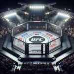 UFC octagon surrounded by a crowd in a sports arena