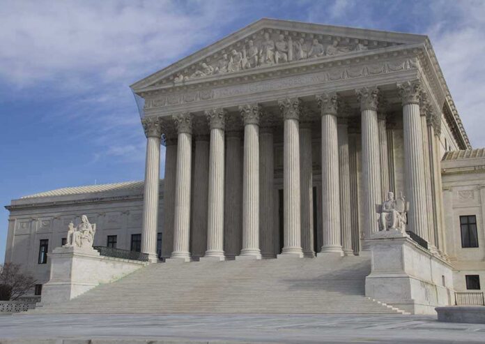 United States Supreme Court building with grand columns and steps