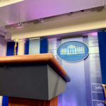 Shock Exit: Gabbard Quits As Top Intel Chief Podium in White House press briefing room